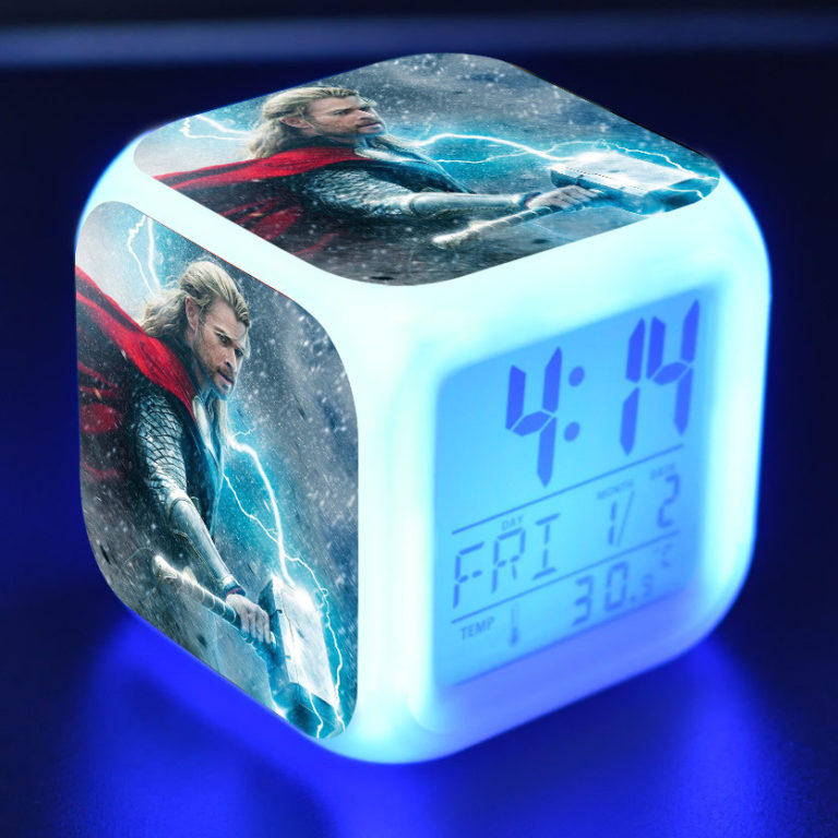 Thor Ragnarok 7 Colors Change Digital Alarm LED Clock - giftcartoon