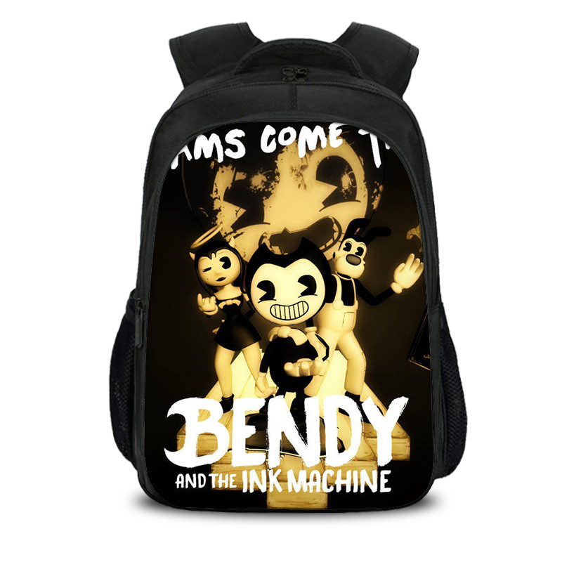 16‘’Bendy The Ink Machine Backpack School Bag Black - Image 17