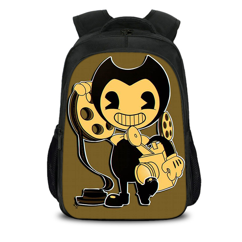 16‘’Bendy The Ink Machine Backpack School Bag Black - Image 14