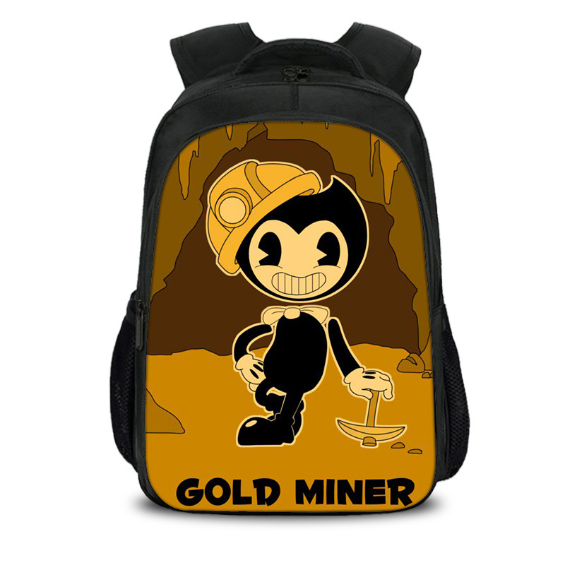 16‘’Bendy The Ink Machine Backpack School Bag Black - Image 11