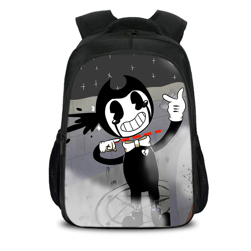16‘’Bendy The Ink Machine Backpack School Bag Black - Image 7