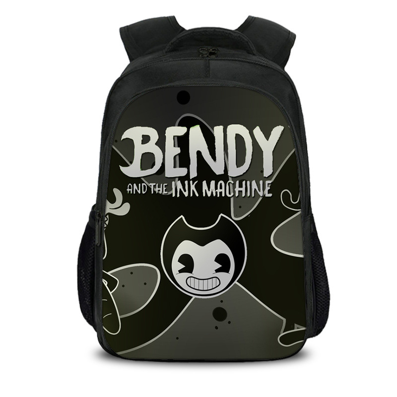 16‘’Bendy The Ink Machine Backpack School Bag Black - Image 3