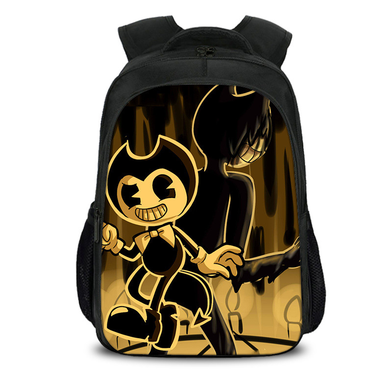16‘’Bendy The Ink Machine Backpack School Bag Black - Image 2