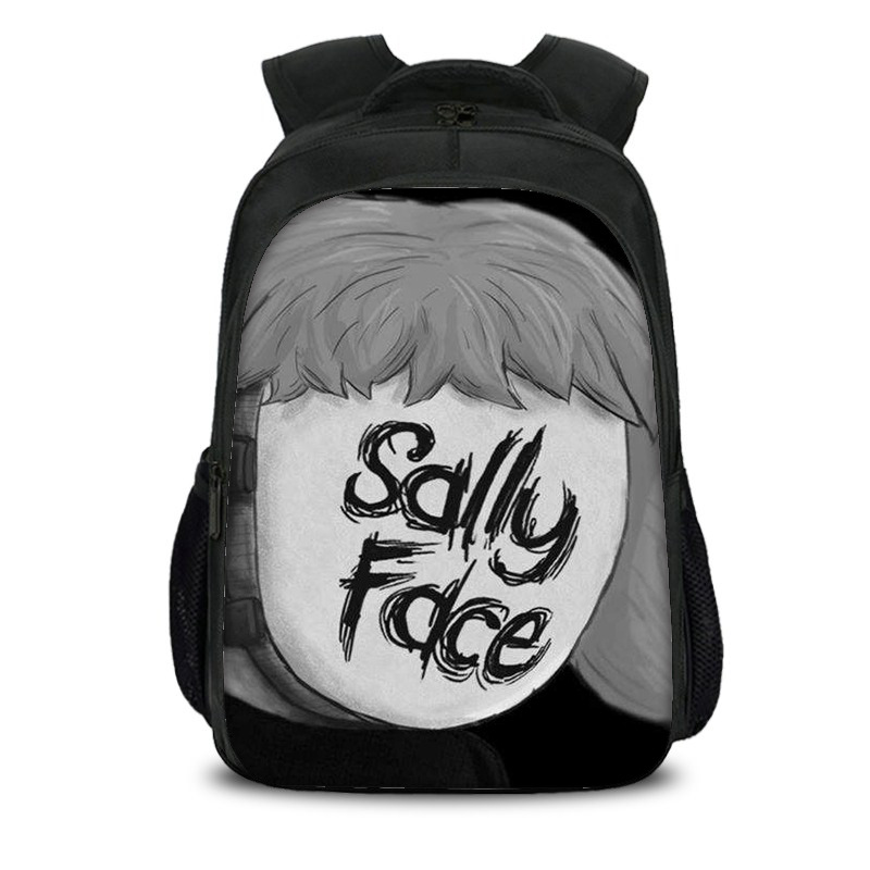 16‘’Sally Face Backpack School Bag Black - Image 4