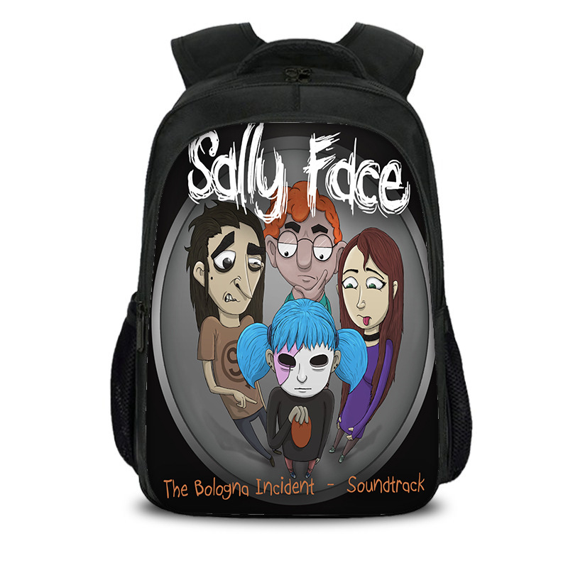 16‘’Sally Face Backpack School Bag Black - Image 15