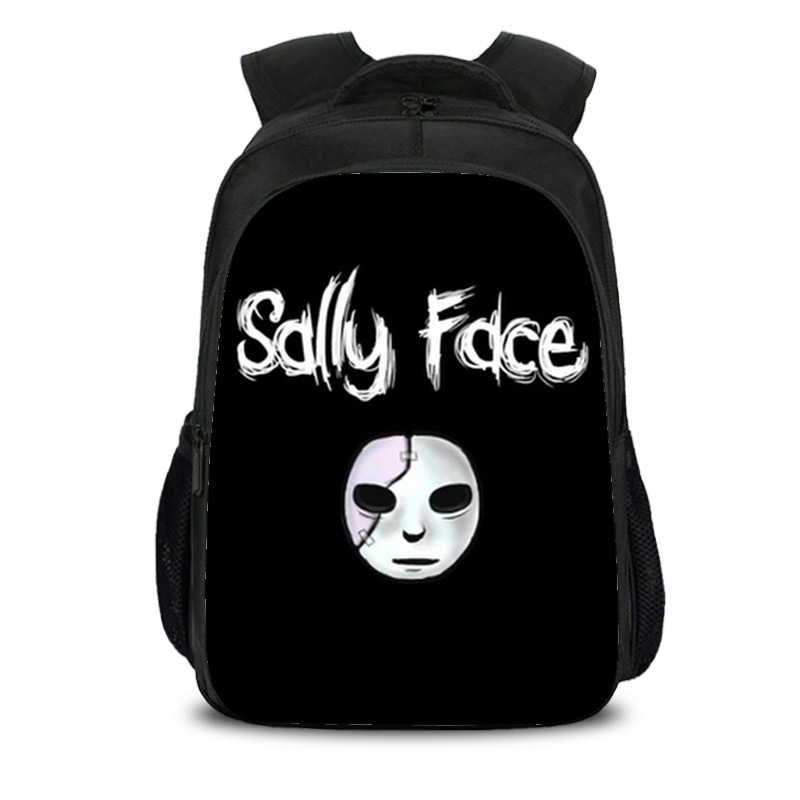 16‘’Sally Face Backpack School Bag Black - Image 16