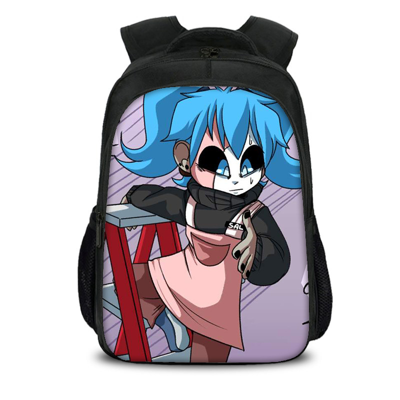 16‘’Sally Face Backpack School Bag Black - Image 6