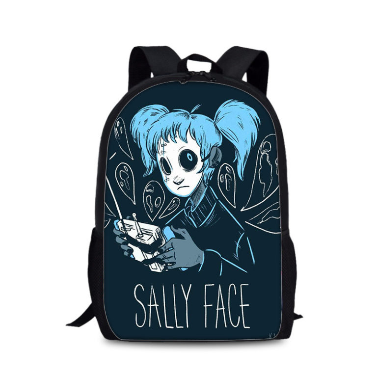 18''Sally Face Backpack School Bag Black | giftcartoon