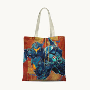Pacific Rim Uprising Canvas Grocery Bag Shopping Bag Reusable Large Shopping Canvas Bags Natural White Cloth Shoulder Bags Canvas Tote Bag Perfect for Crafting Decorating