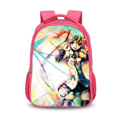 Hatsune Miku double-layer backpack personalized school bag Pink - Image 14