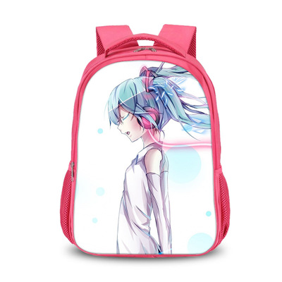 Hatsune Miku double-layer backpack personalized school bag Pink - Image 9