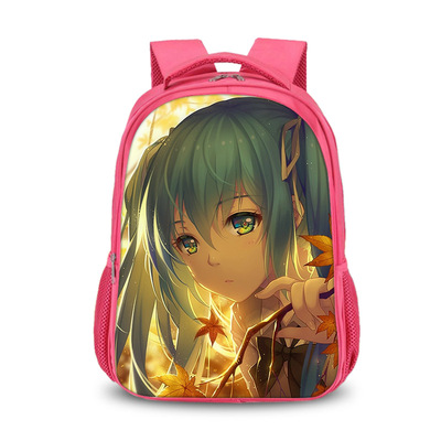 Hatsune Miku double-layer backpack personalized school bag Pink - Image 10
