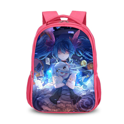 Hatsune Miku double-layer backpack personalized school bag Pink - Image 12