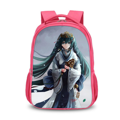 Hatsune Miku double-layer backpack personalized school bag Pink - Image 13