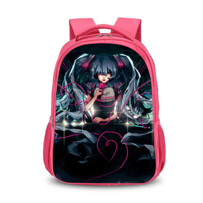 Hatsune Miku double-layer backpack personalized school bag Pink - Image 16