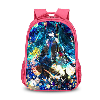 Hatsune Miku double-layer backpack personalized school bag Pink - Image 2