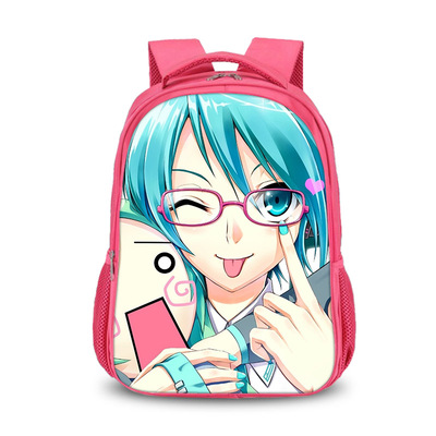 Hatsune Miku double-layer backpack personalized school bag Pink - Image 5