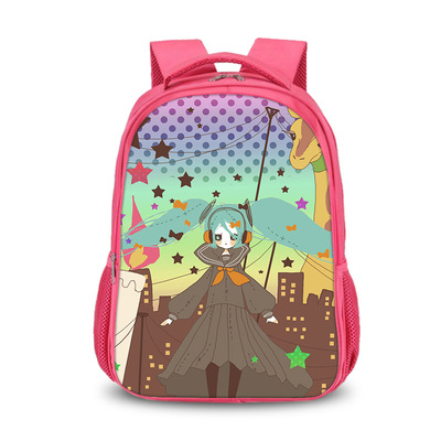 Hatsune Miku double-layer backpack personalized school bag Pink - Image 7