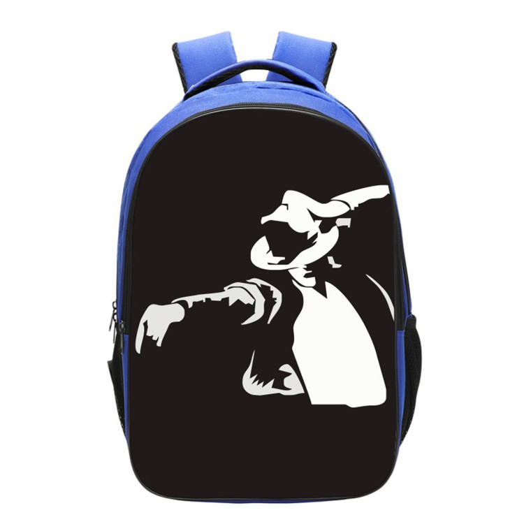 Michael Jackson Backpack School Bag Blue - Image 6