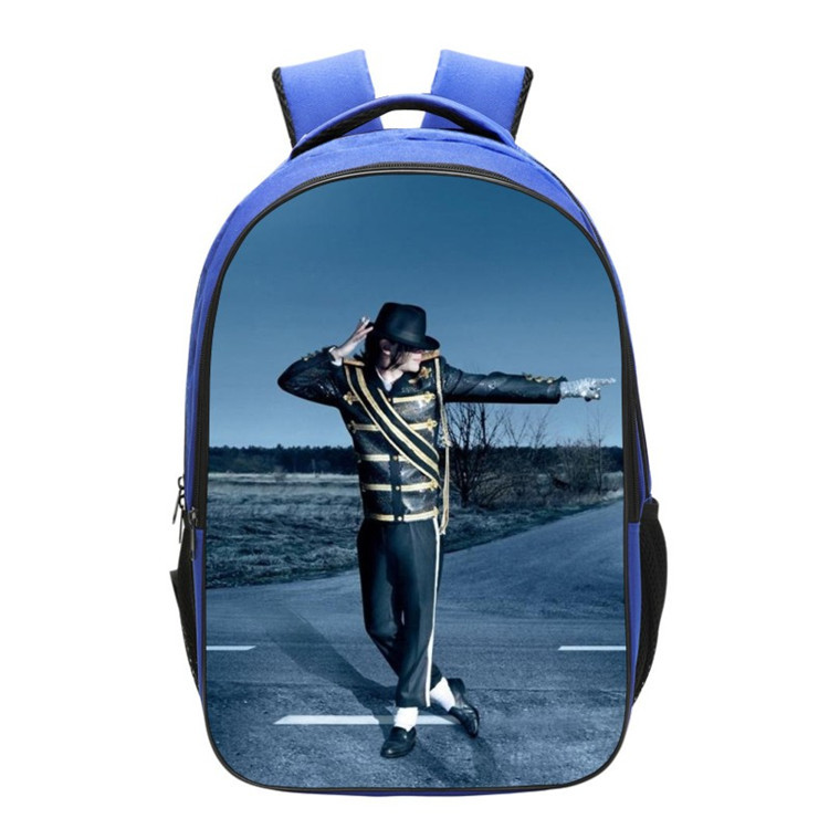 Michael Jackson Backpack School Bag Blue - Image 9
