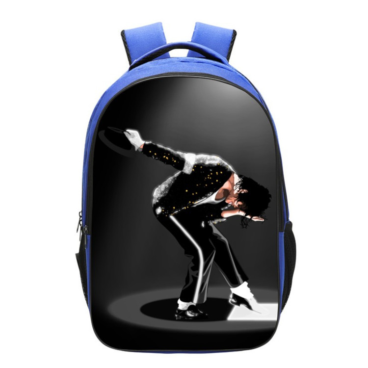 Michael Jackson Backpack School Bag Blue - Image 8