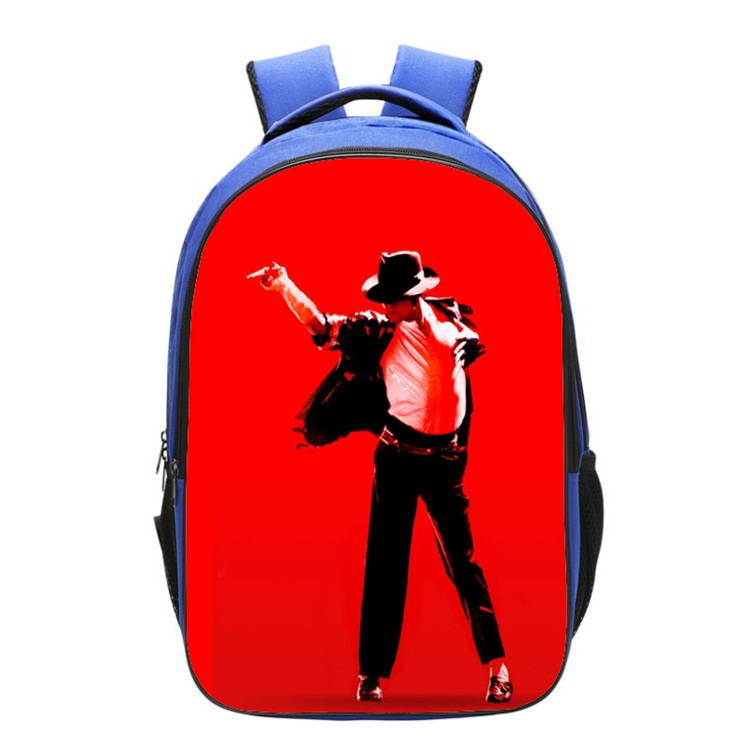 Michael Jackson Backpack School Bag Blue - Image 7