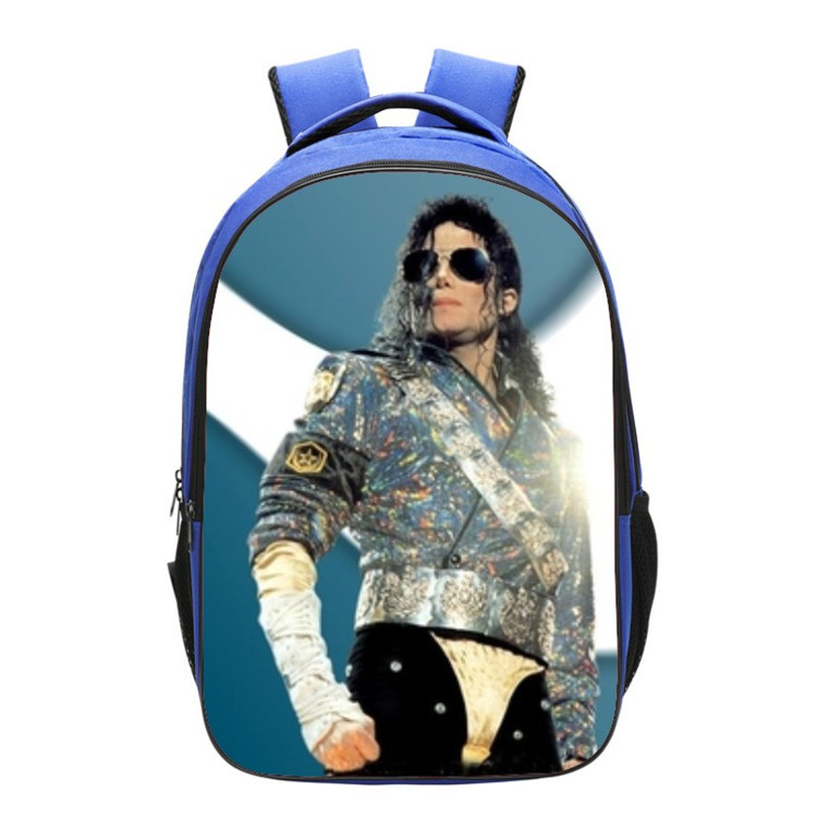 Michael Jackson Backpack School Bag Blue - Image 5