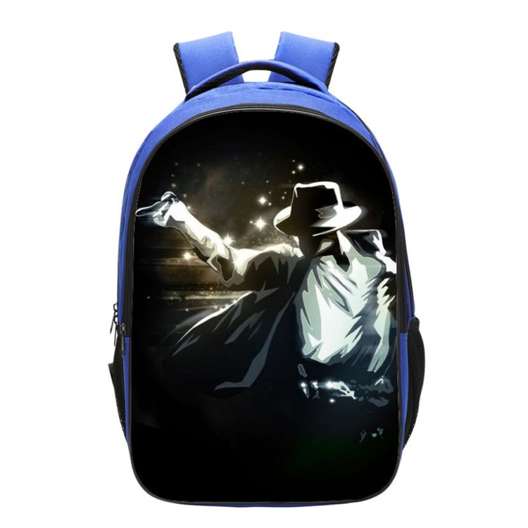 Michael Jackson Backpack School Bag Blue - Image 4