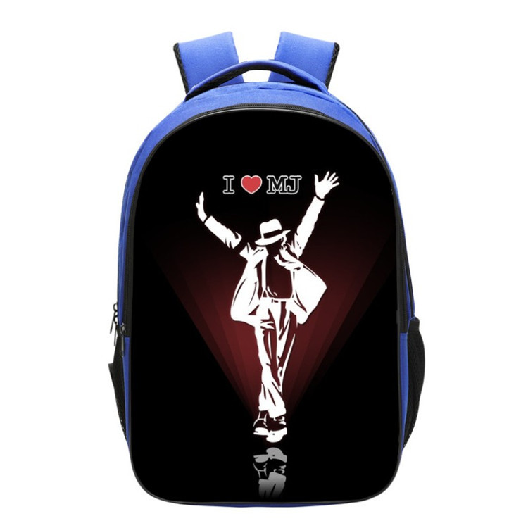 Michael Jackson Backpack School Bag Blue