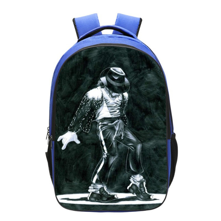 Michael Jackson Backpack School Bag Blue - Image 2