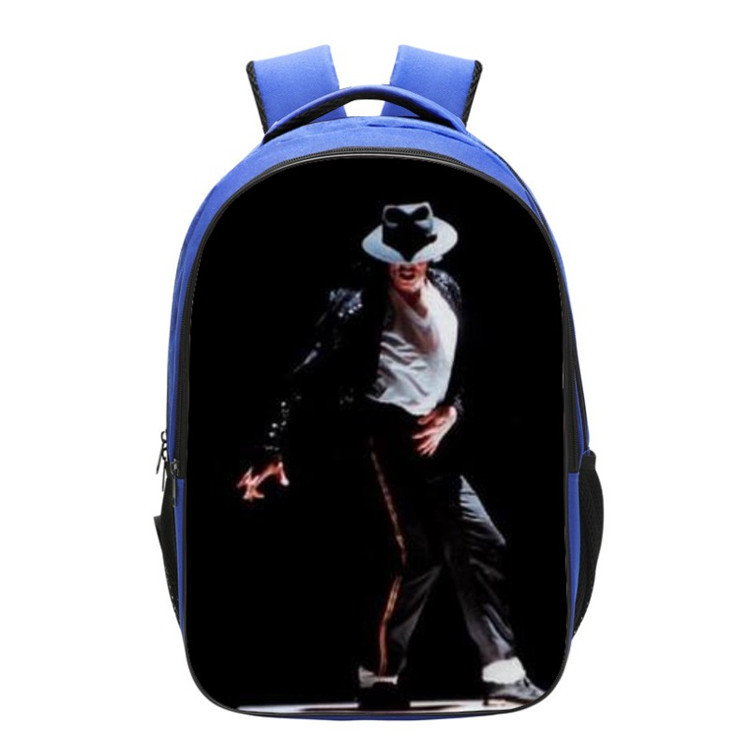 Michael Jackson Backpack School Bag Blue - Image 12