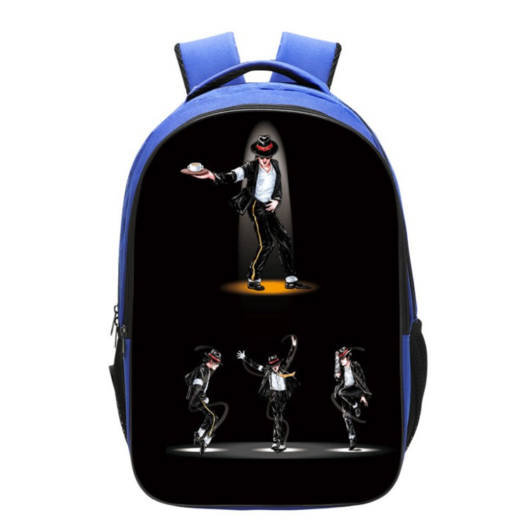 Michael Jackson Backpack School Bag Blue - Image 11
