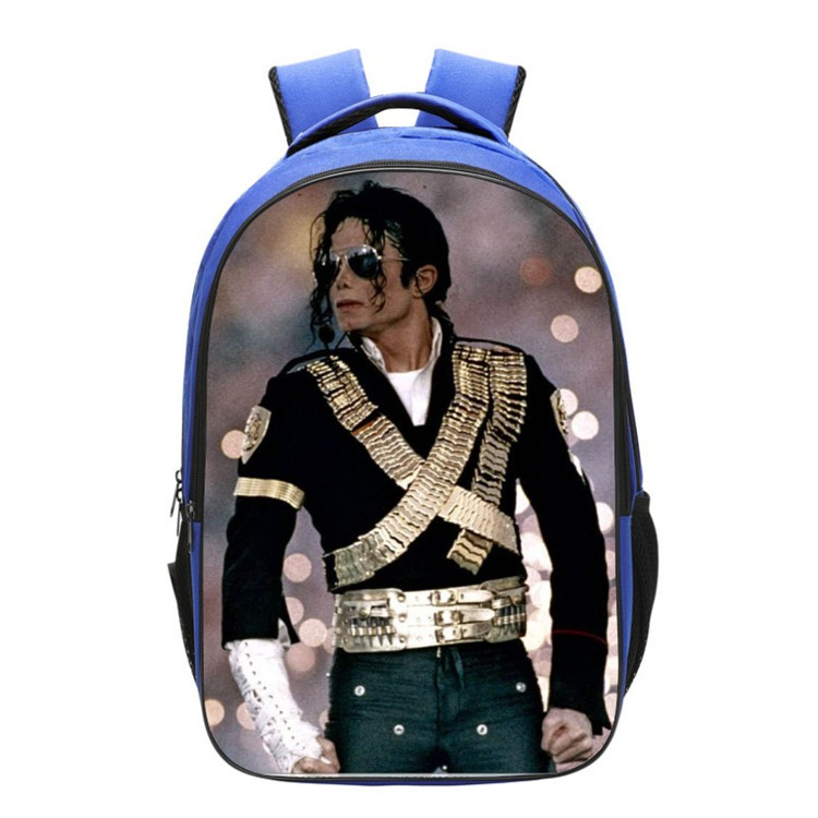 Michael Jackson Backpack School Bag Blue - Image 10