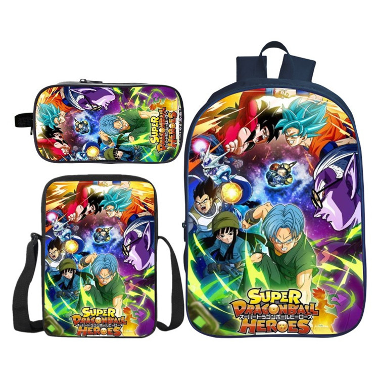 16″Dragon Ball Backpack School Bag+Shoulder Bag+Pencil Bag