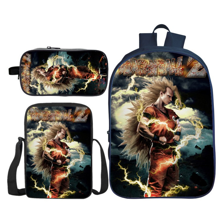 16″Dragon Ball Backpack School Bag+Shoulder Bag+Pencil Bag - Image 7