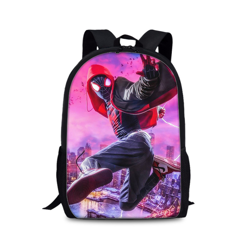 18"Spider-Man: Into the Spider-Verse Backpack School Bag Black - Image 5