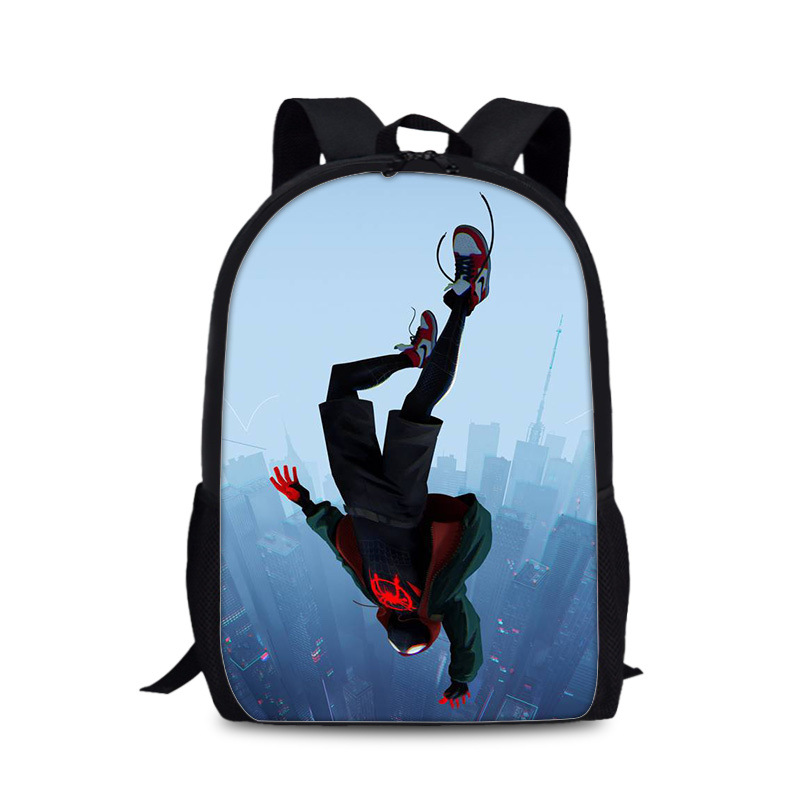 18"Spider-Man: Into the Spider-Verse Backpack School Bag Black - Image 8
