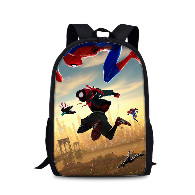 18"Spider-Man: Into the Spider-Verse Backpack School Bag Black - Image 9