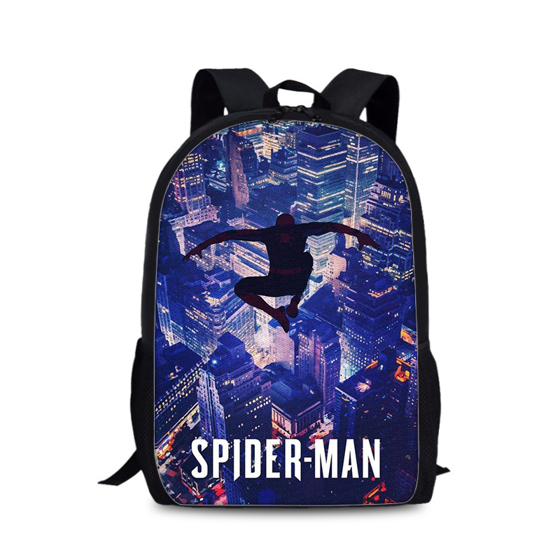 18"Spider-Man: Into the Spider-Verse Backpack School Bag Black - Image 16