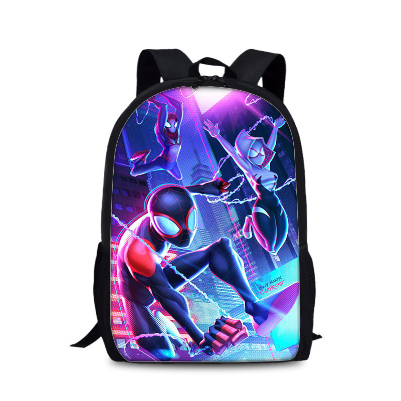 18"Spider-Man: Into the Spider-Verse Backpack School Bag Black - Image 19