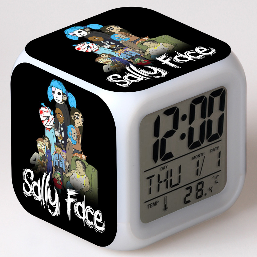 Sally Face 7 Colors Change Digital Alarm LED Clock - Image 6