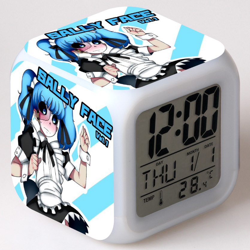 Sally Face 7 Colors Change Digital Alarm LED Clock - Image 3