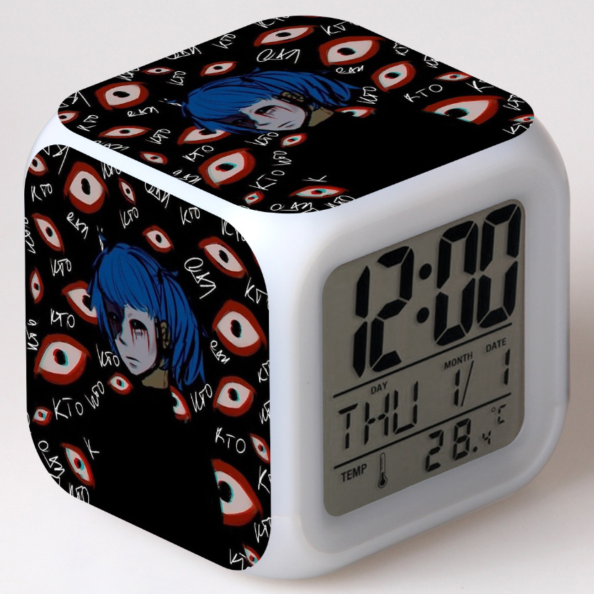 Sally Face 7 Colors Change Digital Alarm LED Clock - Image 2