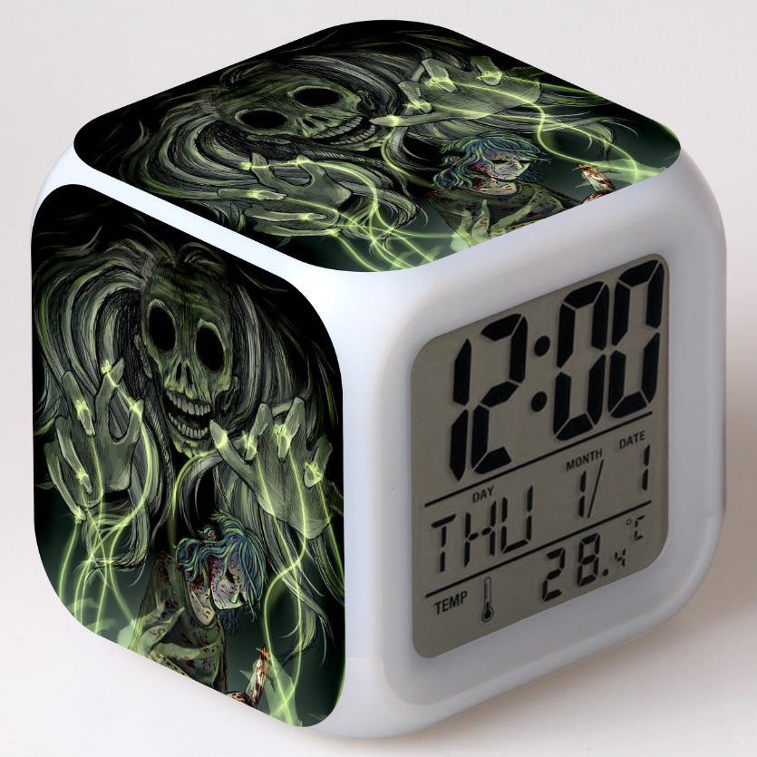 Sally Face 7 Colors Change Digital Alarm LED Clock - Image 16