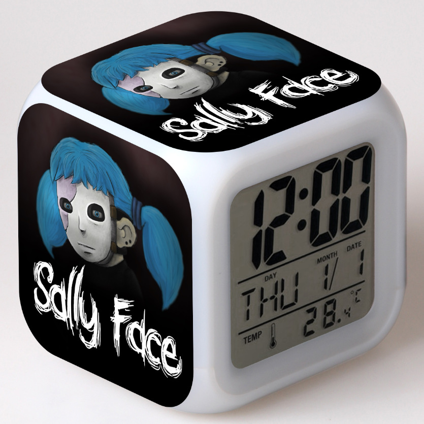 Sally Face 7 Colors Change Digital Alarm LED Clock - Image 15