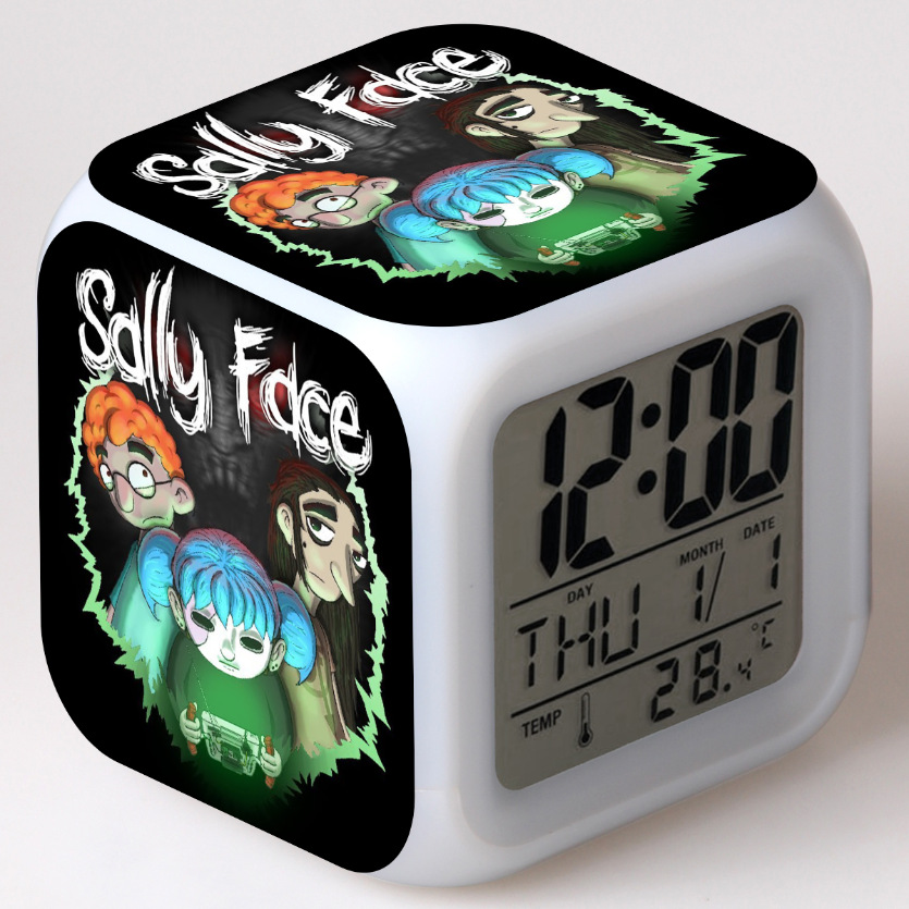 Sally Face 7 Colors Change Digital Alarm LED Clock - Image 12