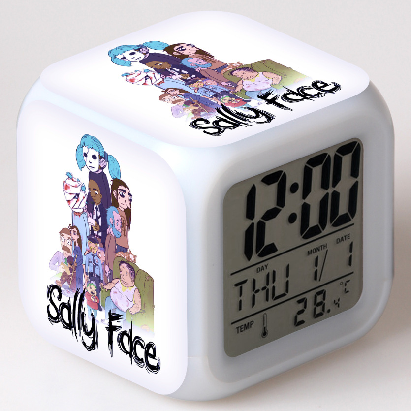 Sally Face 7 Colors Change Digital Alarm LED Clock - Image 11