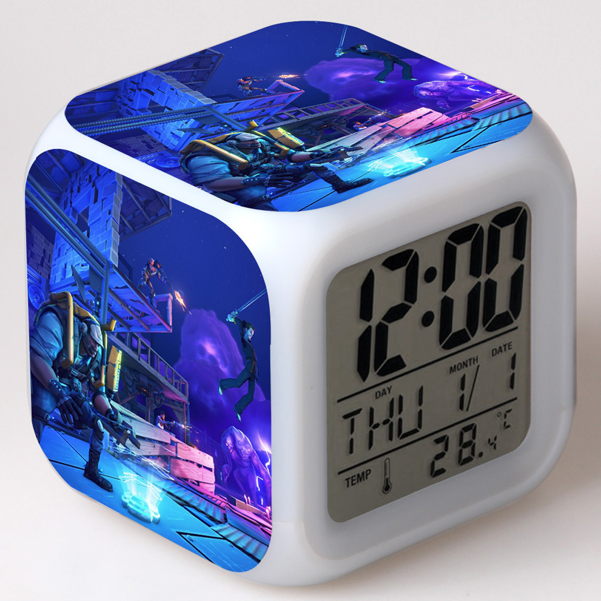 Fortnite 7 Colors Change Digital Alarm LED Clock - Image 36