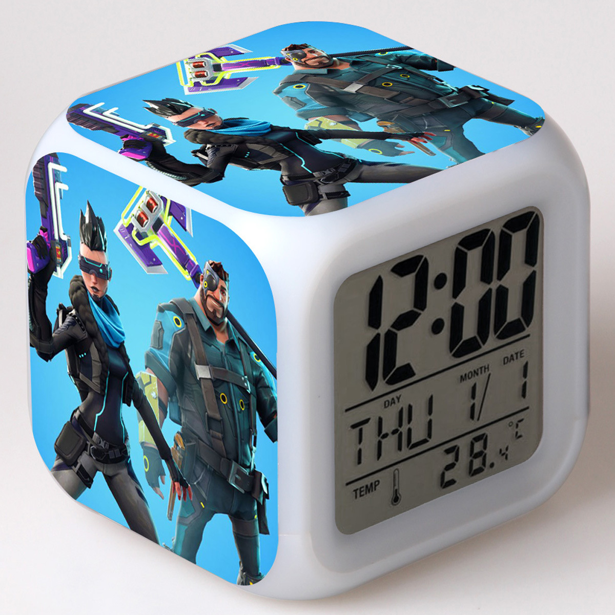 Fortnite 7 Colors Change Digital Alarm LED Clock - Image 41