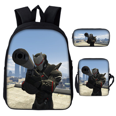 16″Fortnite Backpack School Bag+Messenger Bag+Pencil Bag - Image 27